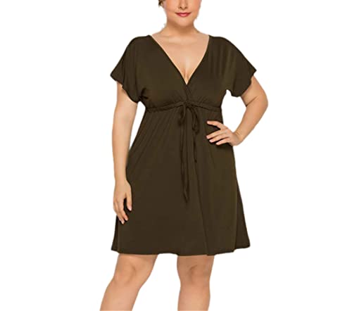 Robe d'été col en V Rfmfkkg EN8 avec mini coupe fluide XL