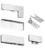 Satin Anodized European Patch Door Kit for Double Doors for Use with Fixed Transom and Two Sidelites - Without Lock