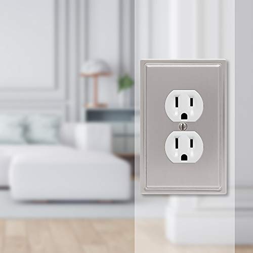 Image of Amerelle 149DBN Chelsea Wallplate, 1 Duplex, Brushed Nickel
