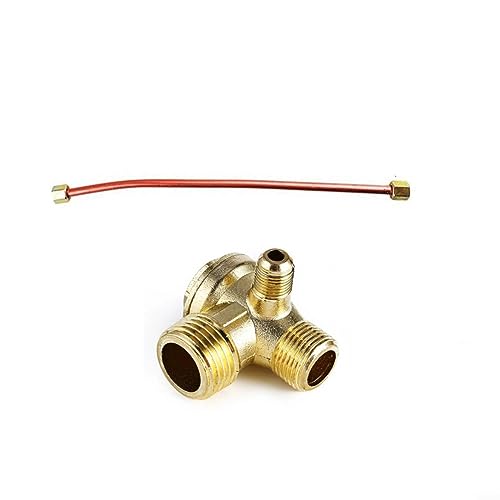 CNANRNANC Clapet anti-retour pour compresseur d'air 200 mm Tube d'échappement 3 ports Compresseur d'air clapet anti-retour en alliage de zinc Connecteurs filetés mâles Vannes unidirectionnelles -
