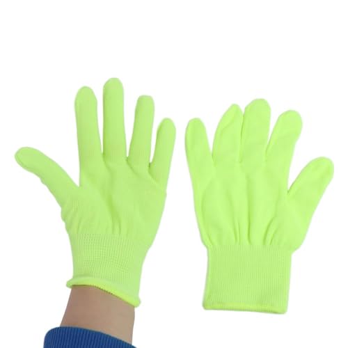 6 Pair Fluorescent Green Gloves Stretchy Glow Work Gloves Full Finger Gloves Dance Cosplay Gloves Bar Party Supplies4