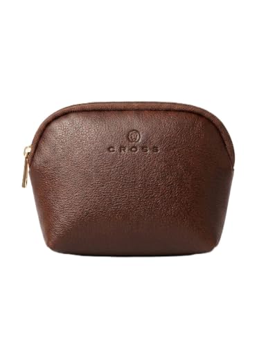 Image of Cross Leal Pouch | Premium Brown Textured Accessory Case & Coin Purse