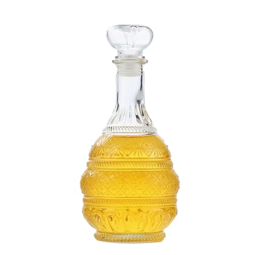 AZHKJKZH Decantador Vino Decantador con Tapón Hermético, Botella De Licor Vidrio, Diseño Corte Diamante Accesorios Bar