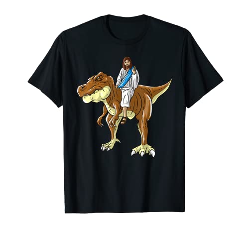 Cool Jesús Montar Dinosaurio | Divertido Christian Dino Amante Regalo Camiseta