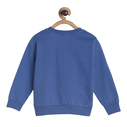 Image of miniklub Baby Round Neck Full Sleeve Knitted Cotton Sweat Shirt (Blue Color)