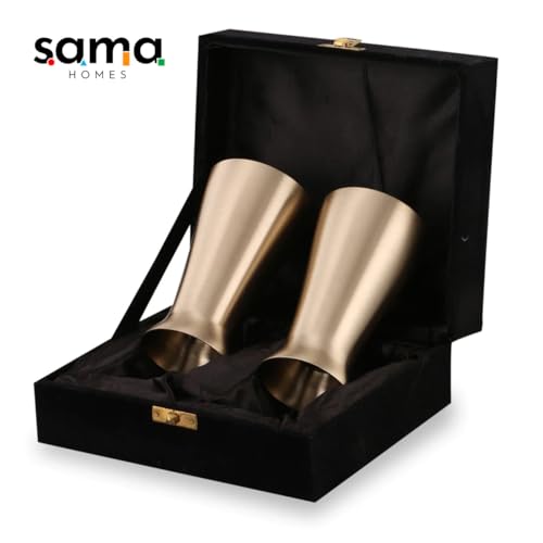 Vaso Lassi Bronze/Kansa con Caja de Terciopelo Set 2 miniatura 4