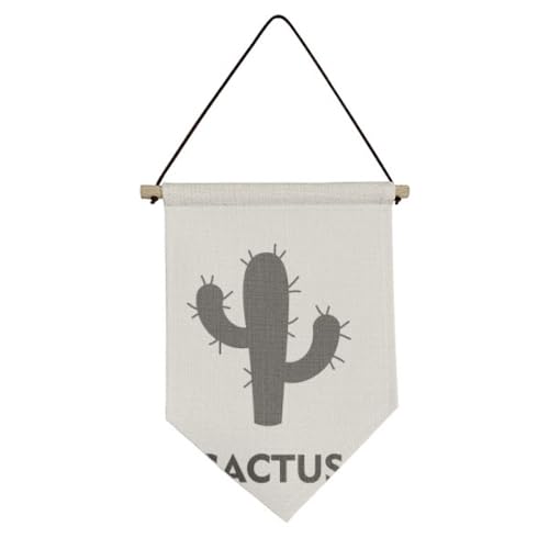 Drapeau en toile avec cactus vert suspension murale tissu décoration maison
