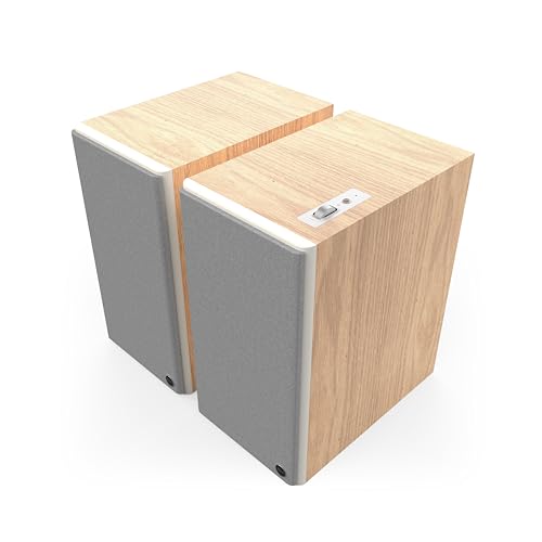 Image of Klipsch The Nines II Dolby Atmos 8 inch Powered Speakers Red Oak (Pair)