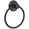 Industrial Towel Rings Licperron Matte Black Pipe Hand Towel Rack Wall Mounted Towel Holder for Bathroom 1PCS