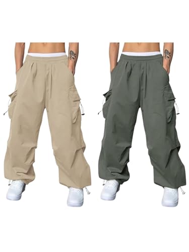 Image of GRECIILOOKS Men's Regular Fit Low Rise Cargos Trousers | Baggy Cargo Pants for Man | Loose Fit | Treck Pent with Multiple Pockets (Available in Plus Size)