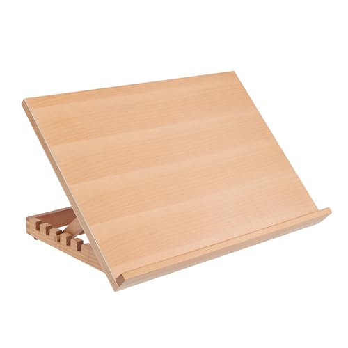 SoHo Urban Artist 12x16 Adjustable Portable Drawing Board Stand Easel, 5 Positions, Natural Beechwood Finish