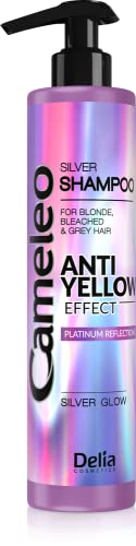 Cameleo - Champú Plata - Sin Efecto Amarillo - Para Cabello Rubio, Gris, Decolorado - Reflejos Platino, Champú Morado - Iluminador, Cuidado - 250ml