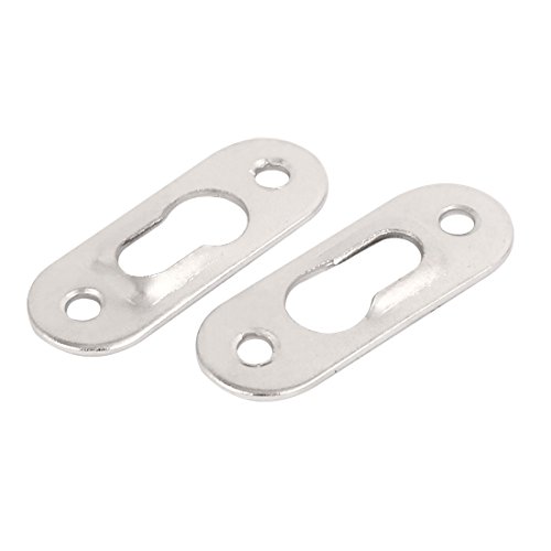 Image of uxcell 42mm x 16mm Wall Hanging Picture Photo Frame Hidden Hooks Silver Tone 10PCS