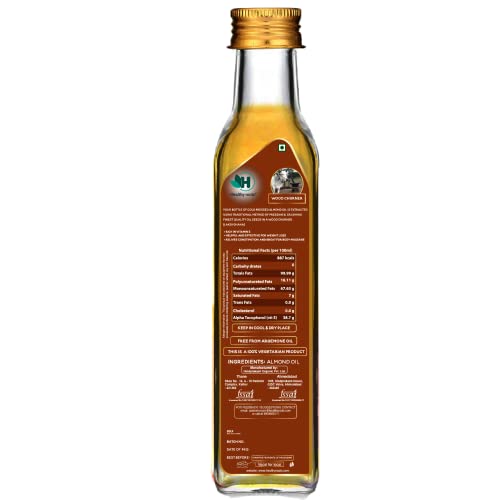 Healthy roots Cold Pressed Sweet Almond Oil 100ml | Wood Pressed - Extracted on Wooden Churner | Kolhu/Kacchi Ghani/Chekku