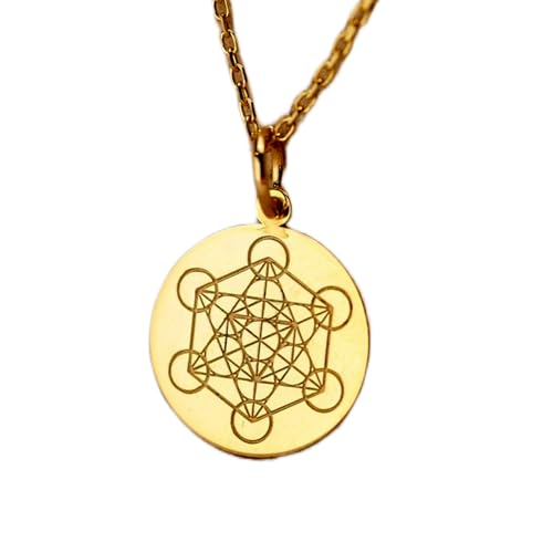 Bijou géométrie sacrée, collier Cube de Métatron de qualité supérieure gravé