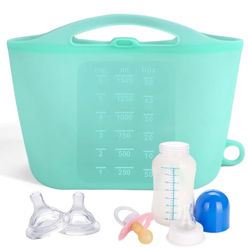 Image of Vodolo Microwave Steam Bags for Baby Bottles,1.5L Reusable Silicone Microwave Steam Bags for Baby Bottles, Breast Pump, Accessories, Pacifiers and Teethers, Great for Home and Travel…