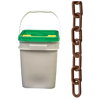 Mr. Chain Plastic Barrier Chain Pail, Brown, 2-Inch Link Diameter, 160-Foot Length (50010-P)