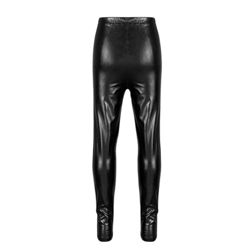 ACSUSS Kids Girls Shiny Metallic Leggings Pants Gymnastics Dance Performance Trousers Yoga Tights2