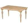 Vintage Extendable Solid Wood Dining Table with Turned Legs, Seats 6-8, 59.1-82.7 Rectangular Kitchen Table, Natural