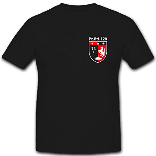 Panzerbataillon 120 Écusson T Shirt Homme Militaire Allemagne Noir 4XL