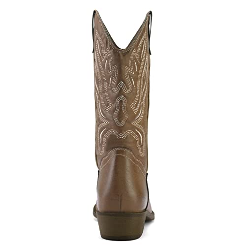 Image of mysoft Cowboy Boots For Women - Western Cowgirl Boots Mid Calf Chunky Heel Booties Pointed Toe Country Shoes