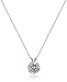 10K White Gold Swarovski Zirconia Round Solitaire  Pendant Necklace (3 cttw), 18"