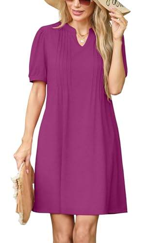 Robe d'été décontractée à manches courtes douce et fluide - 4