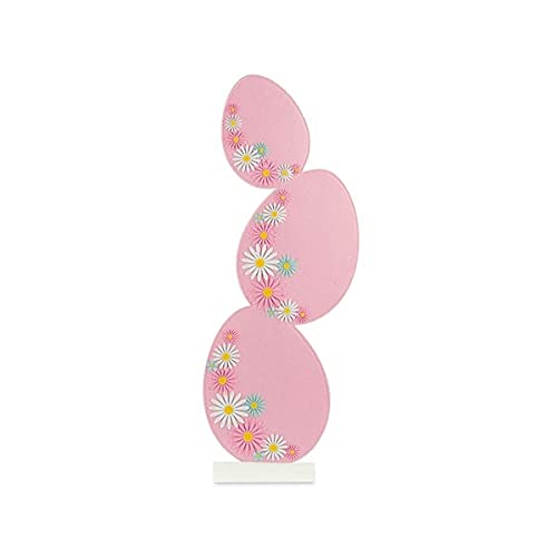 varzi Selezione 1956 - Composizione Tre Uova Pasqua Feltro Rosa Tema Fiori 39x99Cm