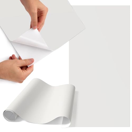 Sticker meuble gris clair mat pour masquer rayures et usure