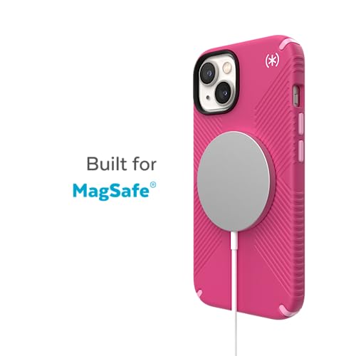 Image of Speck iPhone 14 Plus Case - Drop Protection, Scratch Resistant, Dual Layer Slim Phone Case for 6.7 Inch iPhones 14 Plus - Built for MagSafe - Presidio2 Grip - Digital Pink /Blossom Pink /White