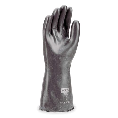Honeywell Size 10 Black North Butyl 16 mil Unsupported Butyl Chemical Resistant Gloves