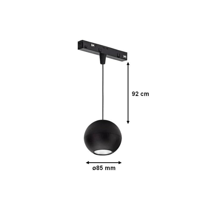 Silumen Luminaire Suspendu Rond pour Rail Magnétique 48V 10W Noir - Blanc Neutre 4000K - 5500K