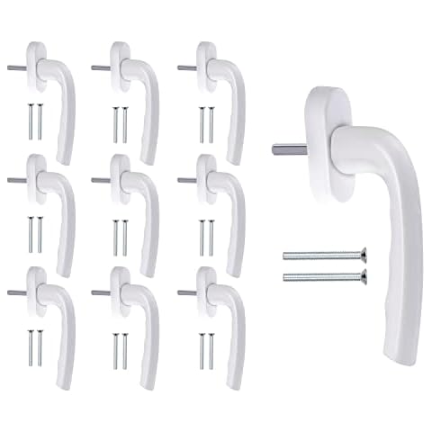 STAHLIA Fenstergriffe weiß 10 Stück Aluminium Terassentürgriff außen Fenstergriff Balkontürgriff Griff Cover