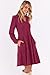 ANRABESS Long Sleeve Dress for Women Fall Fashion Outfits 2025 Casual V Neck Ribbed Knit Short Sweater Dresses with Pockets Wine Red X-Large