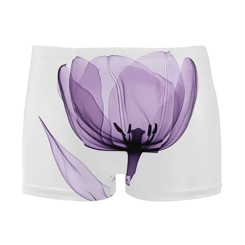 Purple Tulip Flowers Mens Swim Trunk Swimwear Bathing Suit Swim Brief Square Leg Board Short S S0406784