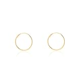 Estuche Regalo Pendientes Oro Aro Liso 10x0.80 mm