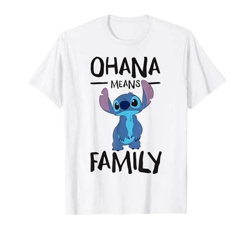 T-shirt Disney Stitch Ohana Means Family en coton pour fan de Lilo et Stitch