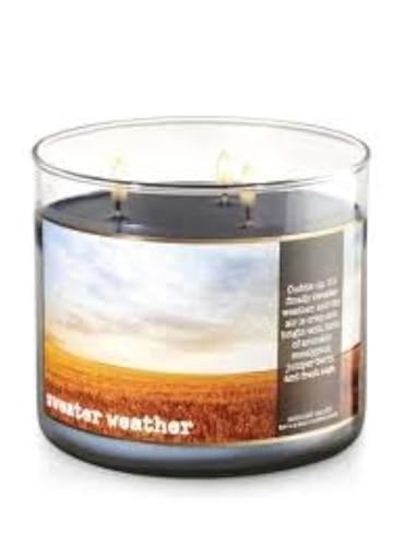Bath & Body Works Home Sweater Weather Scented 3 Wick 14.5 Ounce Candle Limited Edition 2017 Fall