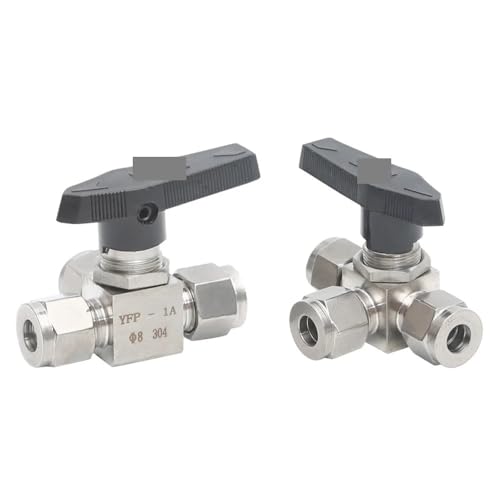 Válvula de bola de acero inoxidable de 14 mm para unión de compresión en L 3