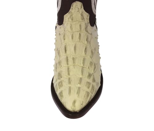 Texas Legacy Mens Off White Western Wear Cowboy Boots Crocodile & Ostrich Print J Toe4