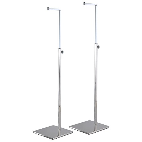 No BoRDER 業務向け 展示什器 置き型 ディスプレイスタンド バッグホルダー 角ベース L字フック 店舗 売場演出用品 2本セット SB-002/W - No BoRDER(ノーボーダー) - 商品画像