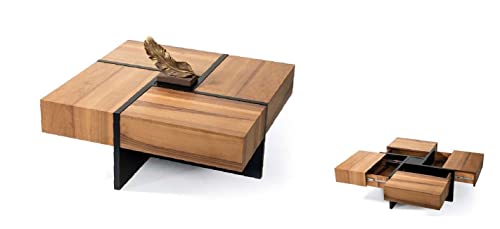 COUCHTISCH MIT STAURAUM,Beistelltisch,Moderner Couchtisch,Beistelltisch,Runder Couchtisch,Sofatisch,einfache Montage (Puma) Cover