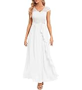 Gardenwed Robe de Cocktail Soirée Femme pour Demoiselle d'honneur Fête Baptême Guinguette Bal Mariage Col Ronde Manches Courtes White XS