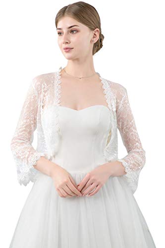 Central Chic Coprispalle da donna, aperto sul davanti, in pizzo,