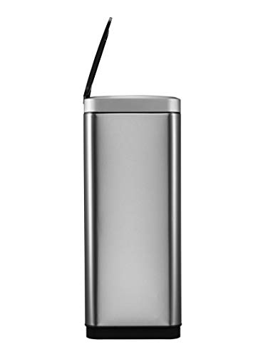 EKO Mirage Sensor Mülleimer 2x20L Mülltrenner (27 x 46 x 65.5 cm, Bewegungssensor, Dämpfer-System, Fingerabdruck frei, Abfallbeutelfixierung), silber - Image 3
