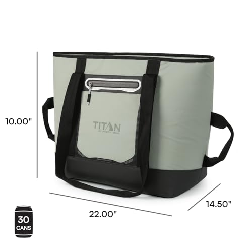 Image of Titan by Arctic Zone 30 Can Cooler Tote with Strap | Insulated Tote Bag with leek proof lining, handle, shoulder strap, and zipper for lunch, picnic, and travel