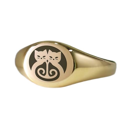 Bague chat ronde en argent sterling 925 plaqué or et fait main