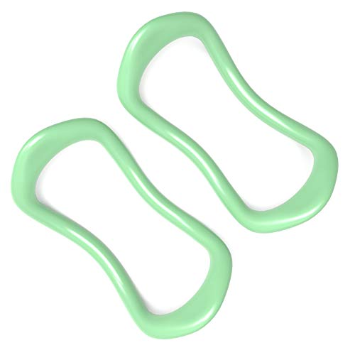 Synergee Soft Yoga Ring Set of 2 Green. Great for Yoga, Mobility, Pilates, Strength Equipment â€“ Resistance, Stretch & Support Circle â€“Strong, Flexy & Zen - Pair of Rings