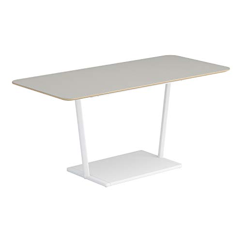 【メーカー配送・設置・組立】コクヨ ミーティングテーブル リージョン LT-RG167MSAAF75 角形 T字脚 ミドルテーブル 幅160×奥行75×高さ72.4cm リノリウム天板 ペブル/脚ホワイト