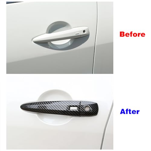 Dakitita Carbon Fiber Color Exterior Door Handle Cover Trim for Nissan Altima Sentra 2020-2025 X-Trail T33 Rogue 2021-2024 Qashqai Accessories Decor (with Smart Key Holes) by Dakitita - Image 2